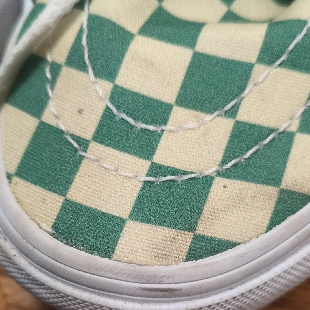 Vans Women's Green and White Checkerboard Sneakers - Picture 5 of 5